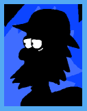 silhouette of anxious-looking bearded man in soft hat