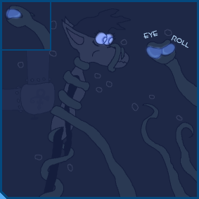 tentacled creature holding and examining a Gnoll underwater